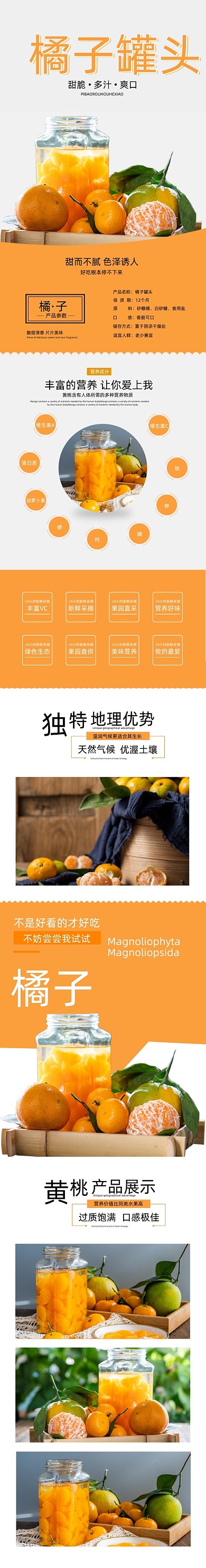 橘子罐头水果罐头食品茶饮详情页
