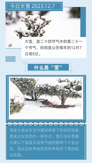简约大雪节气文章配图