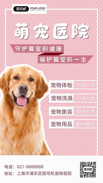 宠物医院项目手机海报