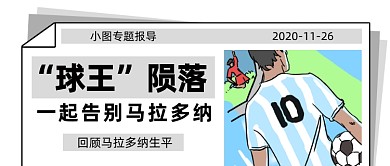 创意卡通球王马拉多纳生平公众号首图