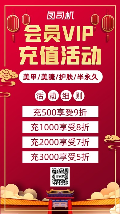 充值优惠会员VIP充值营销手机海报
