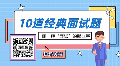 经典面试题商务插画长形二维码