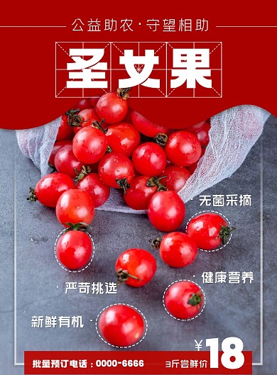 圣女果农产品印刷海报