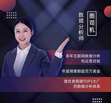数据分析个人简介商务大气朋友圈封面