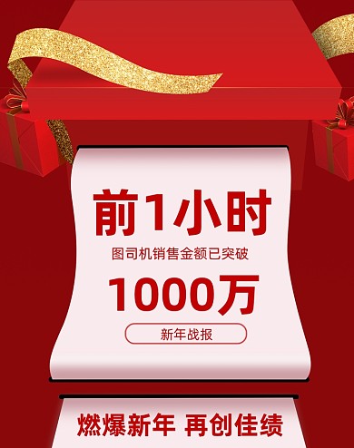 前1小时新年佳绩海报