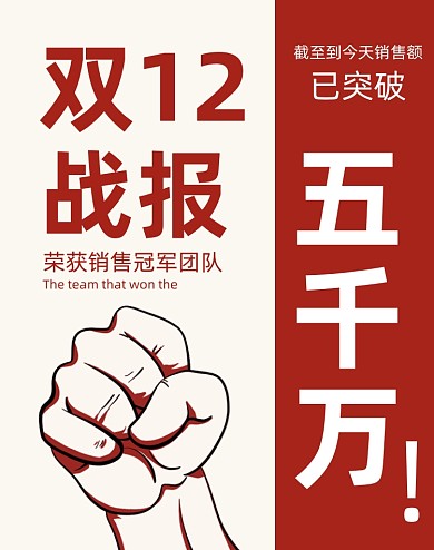 双12销售战报海报