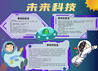 科技节蓝色宇宙星球小报