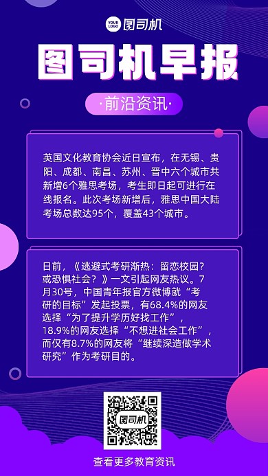 早报简报创意手机海报