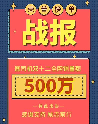 双十二喜报战报荣誉战报表彰海报