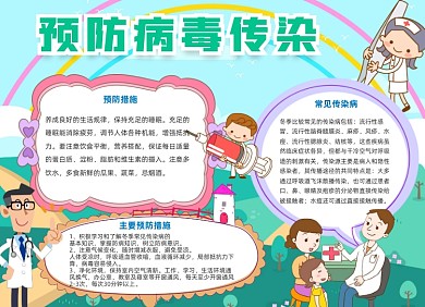 预防传染病绿色简约小报