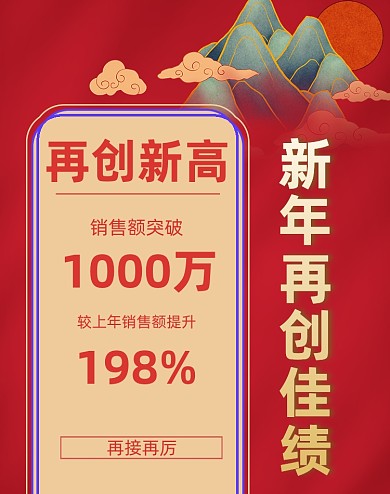 新年在创佳绩喜报战报年货节店铺海报