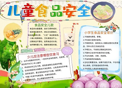 安全卡通食品安全小报手抄报