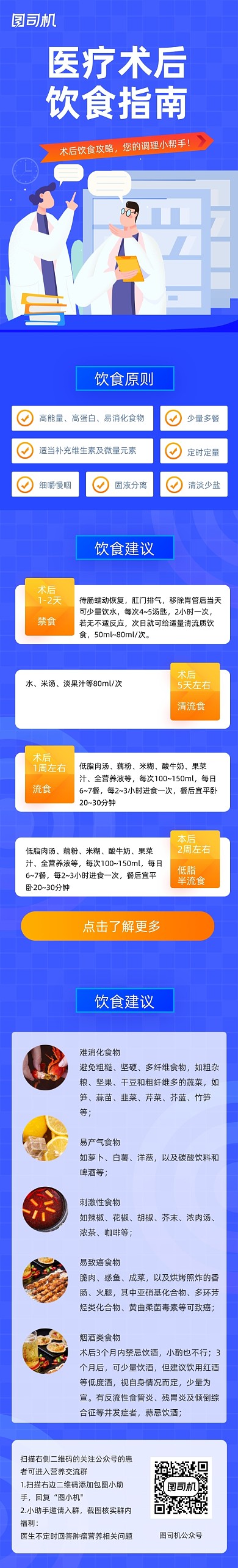 蓝色医疗健康医生术后饮食文章长图