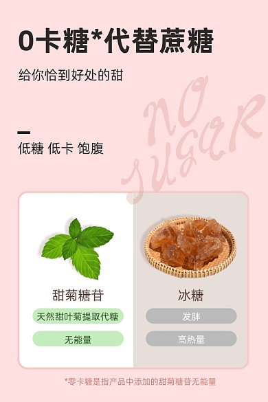无糖水果燕麦麦片低卡减脂代餐粉色清新食品主图