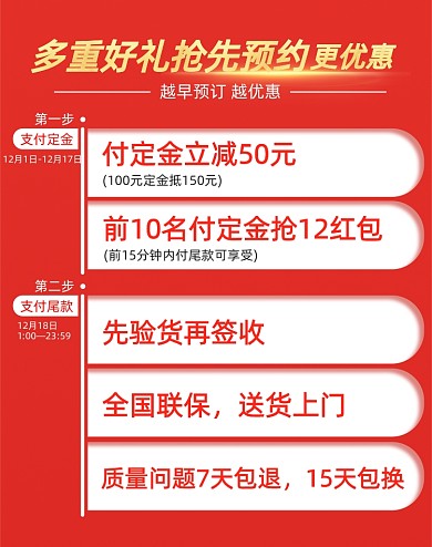 双十二年年货节预售活动海报预定定金规则海报