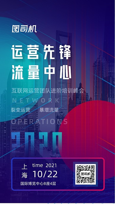 商务运营科技商业峰会邀请函手机海报