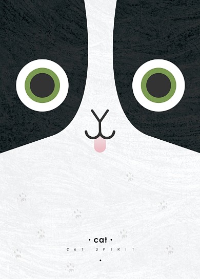 北欧创意时尚简约熊猫卧室书房装饰画