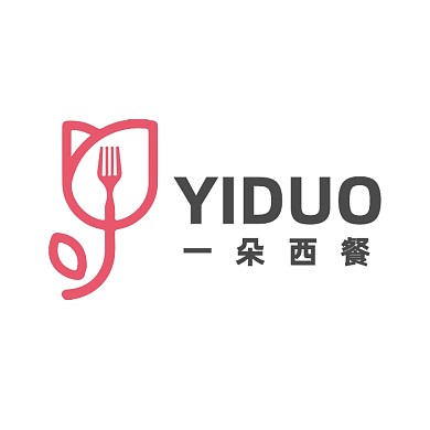 西餐厅花朵创意刀叉LOGO