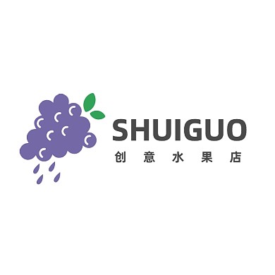 创意水果店葡萄OGO标志VI