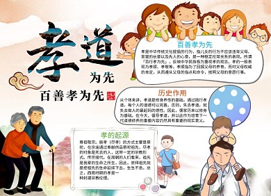 百善孝为先孝道手抄报小报