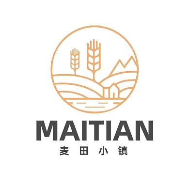 面包店民宿小麦小镇LOGO