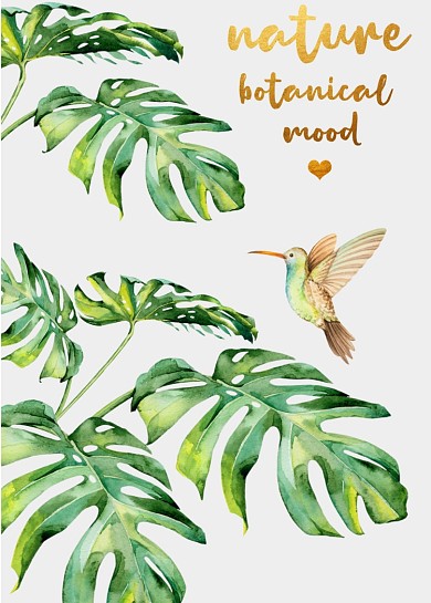 北欧简约小清新手绘热带植物花卉装饰画