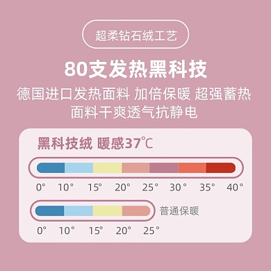 小清新风女装面料发热保暖信息说明主图直通车