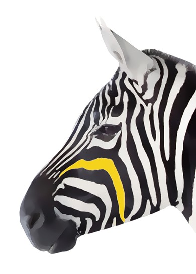 现代简约斑马水彩装饰画