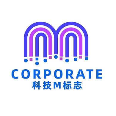 科技互联网商业简约字母m标志