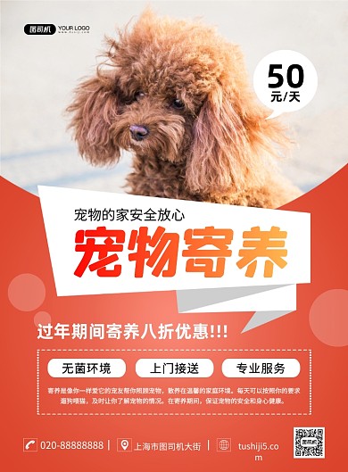 宠物寄养大气简约宣传印刷海报