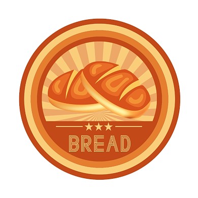 面包烘焙黄色简约风标签不干胶