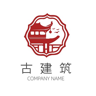 传统古建筑标志logo