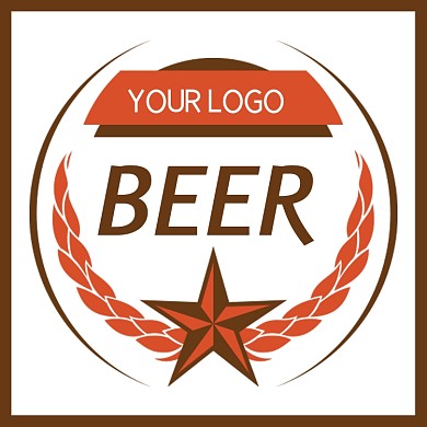 啤酒饮品棕色复古风标签不干胶