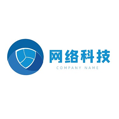 圆形蓝色大气网络科技logo