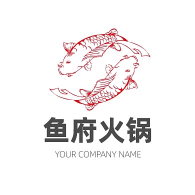 创意鱼火锅餐饮LOGO