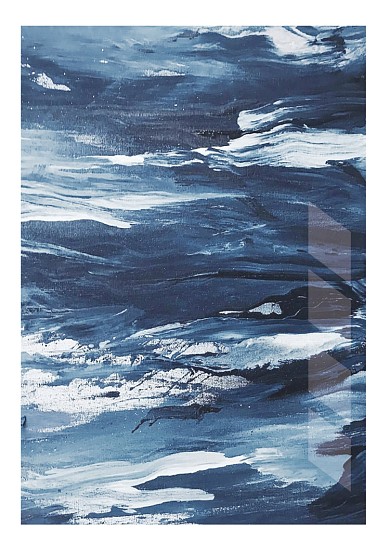 现代简约抽象蓝色海浪装饰画