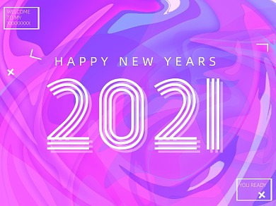紫色2021新年快乐新媒体配图