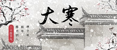 白色实景大寒节气公众号首图