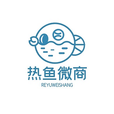 大气时尚热带鱼图形电商微商logo