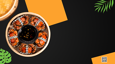 大榨蟹海鲜特卖手机横版海报背景