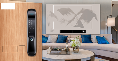 简约电子锁防盗门活动海报背景