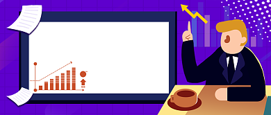 业绩冲刺手绘卡通公众号首图背景