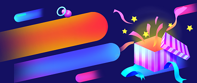 周年庆典紫色卡通促销公众号首图背景