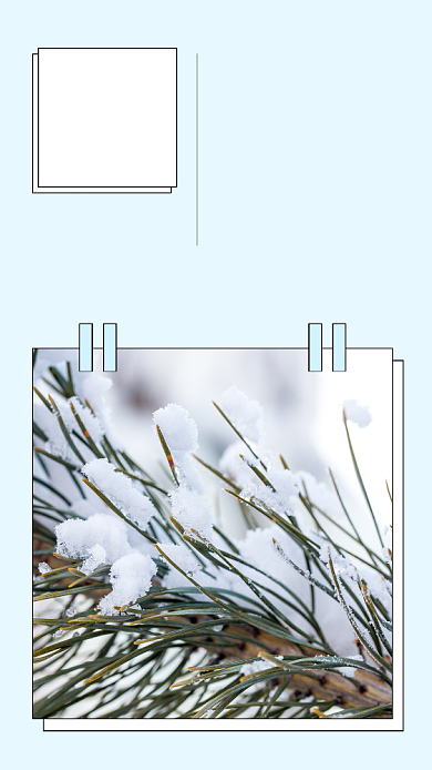 蓝色简约冬季雪景情感文章配图背景