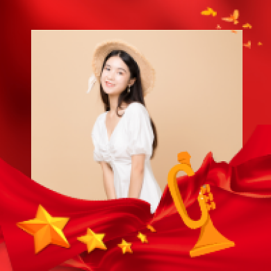 建军节中国风头像框背景