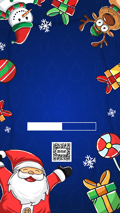 圣诞节促销卡通风手机海报背景