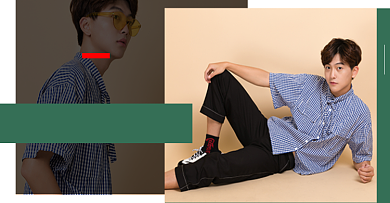 618绿色创意男装活动海报背景