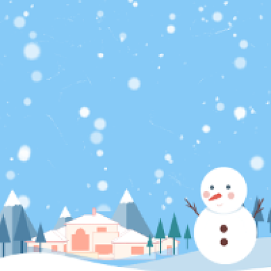 冰雪世界可爱插画公众号次图背景