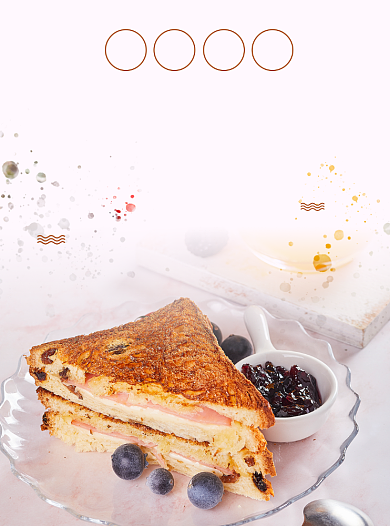 面包店简约白色宣传单背景