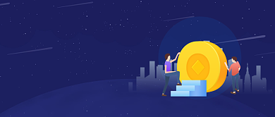 蓝色卡通手绘理财产品公众号首图背景